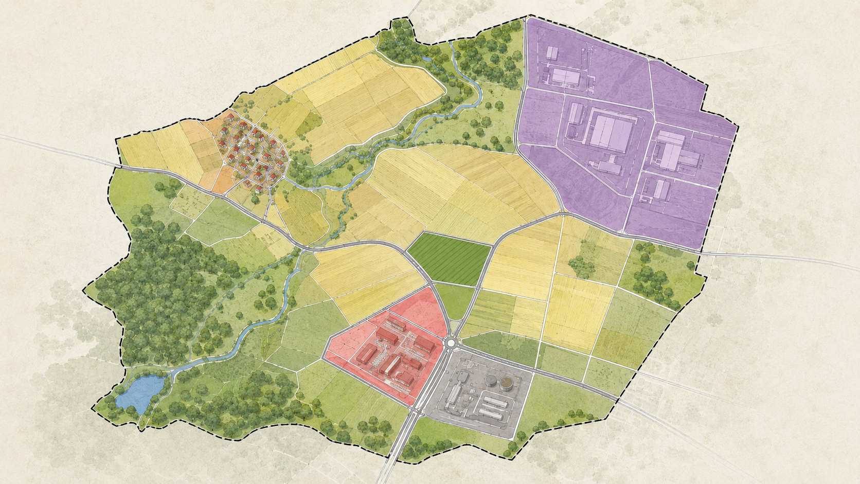 Plan ogólny gminy — gdzie zaplanować biometanownię (mapa poglądowa Galia Green Power)